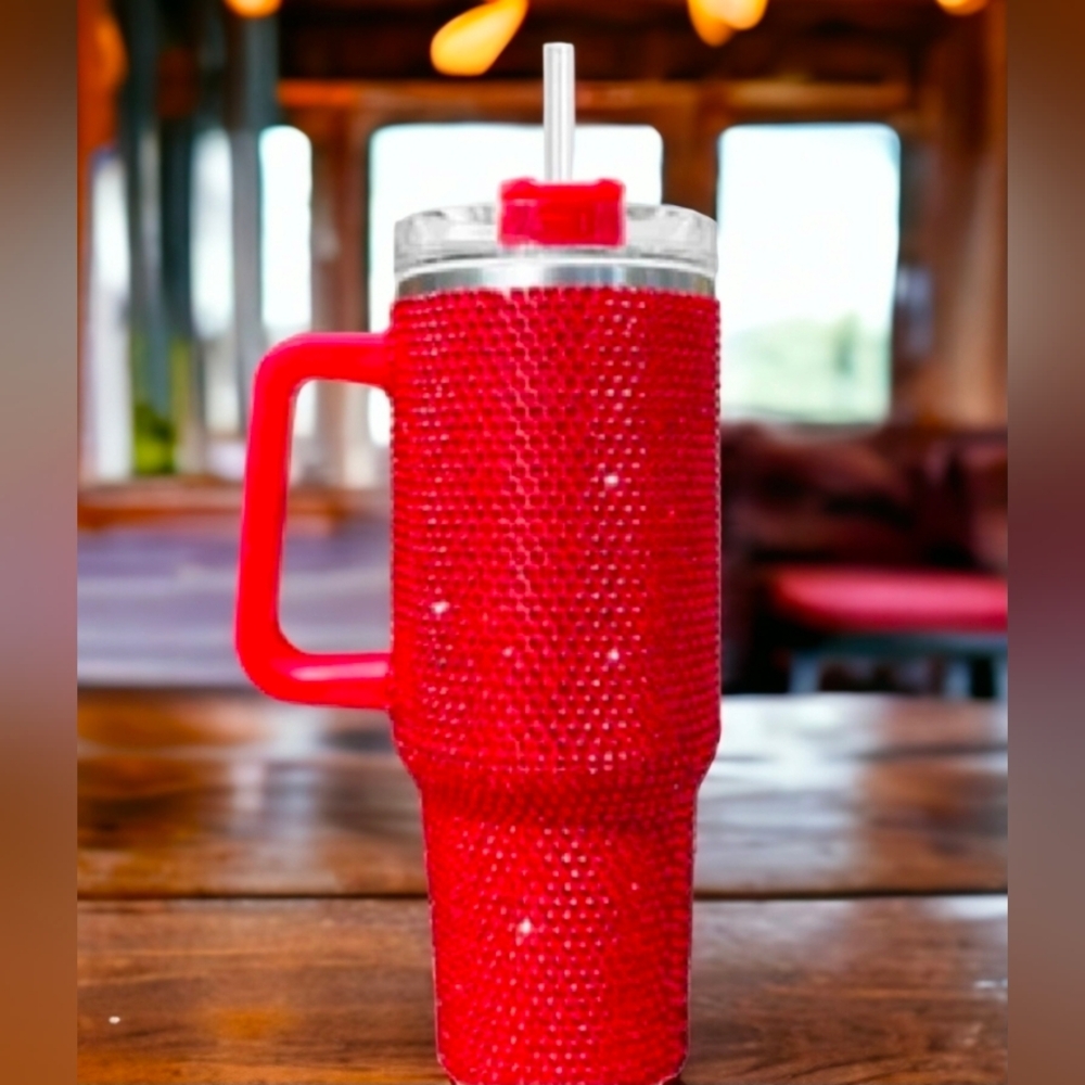 Sparkling Red Rhinestone Tumblers